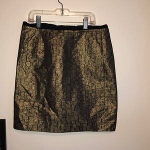 Ann Taylor - gold and black skirt